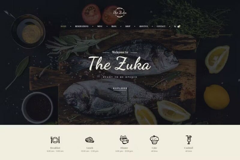 Zukares – Restaurant & Cafe Food Elementor Template Kit