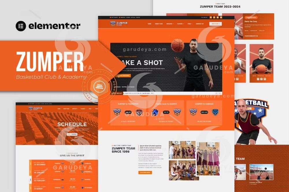 Zumper - Basketball Club & Academy Elementor Template Kit