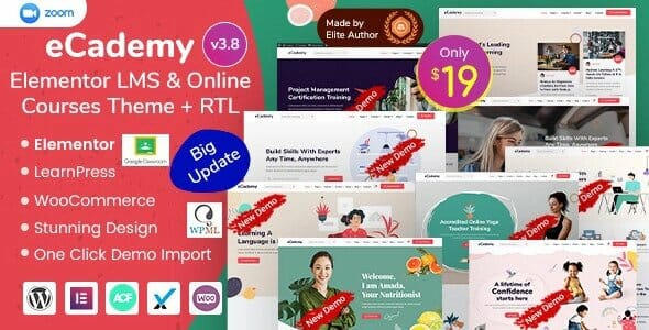 eCademy – Online Courses, Coaching & Education LMS WP Theme