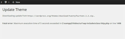 error maximum execution time