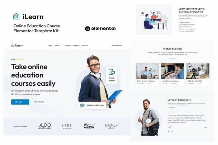 iLearn – Online Education Course Elementor Template Kit