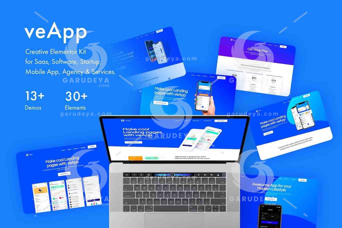 veApp – Mobile App & Startup Elementor Template Kit