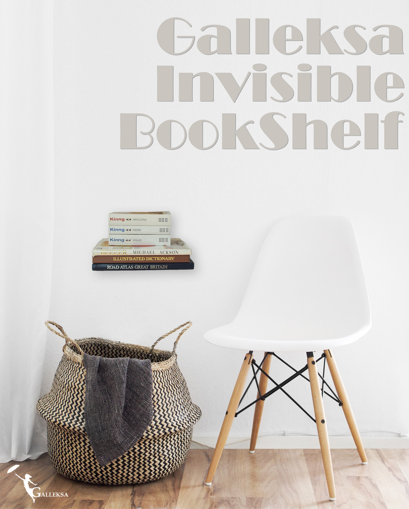 AVOQ Metal Anant Invisible Conceal Floating Book Shelf (Color