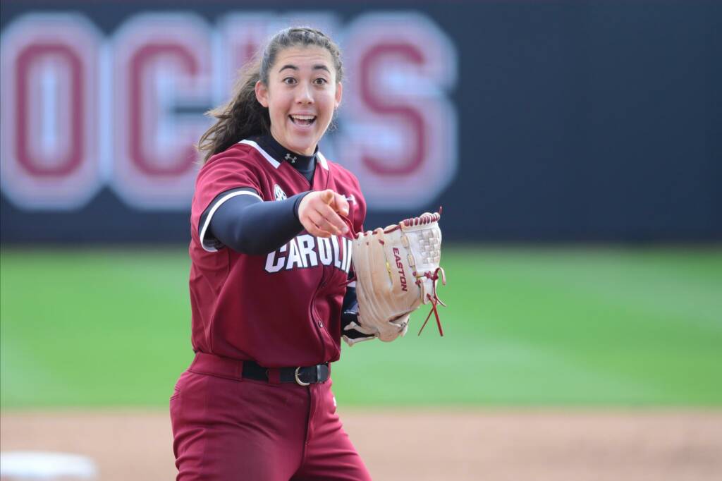 Kelsey Oh Celebrates After Strikeout