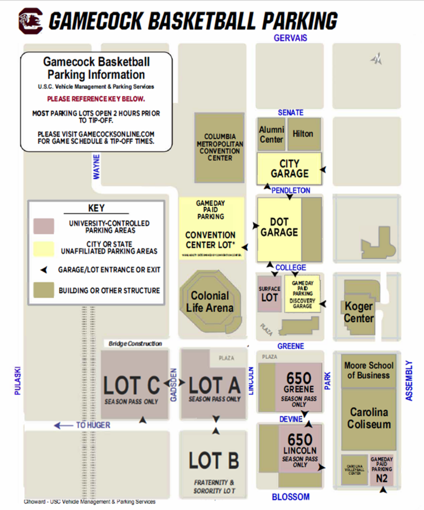 2020-21 Basketball Parking Map