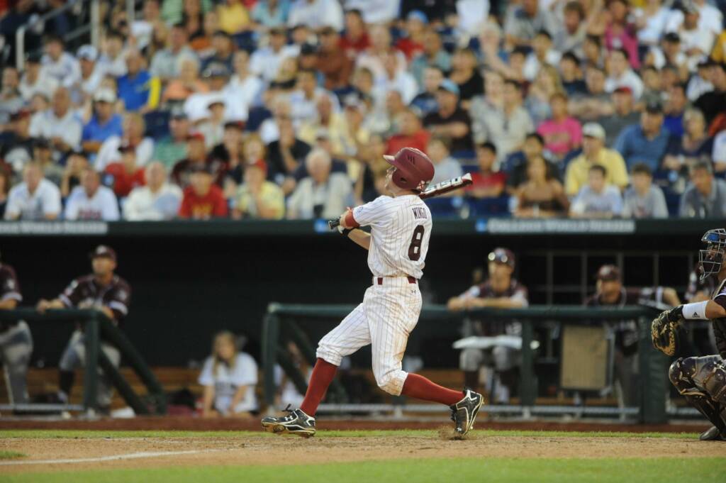 South Carolina's Scott Wingo (8) high-fives Jackie Bradley Jr (19