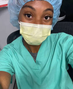 Aniyah Black in scrubs