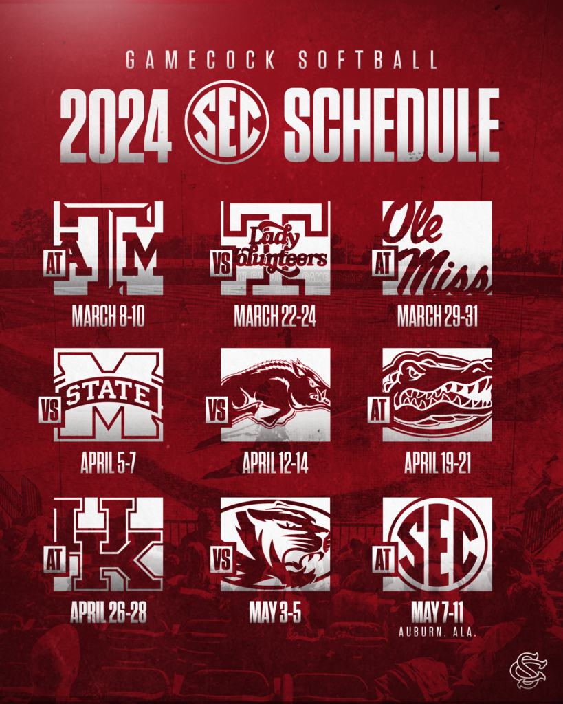 Usc Gamecock Schedule 2024 Vita Aloysia   C75d6082 Softball Secschedule 819x1024 