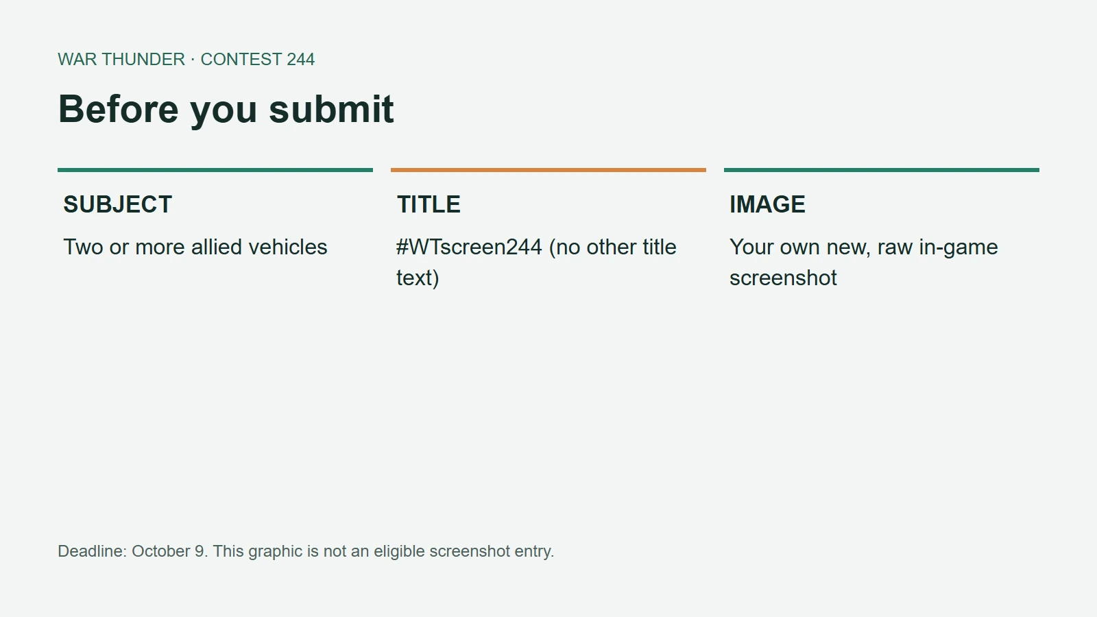War Thunder Screenshot Contest Rules