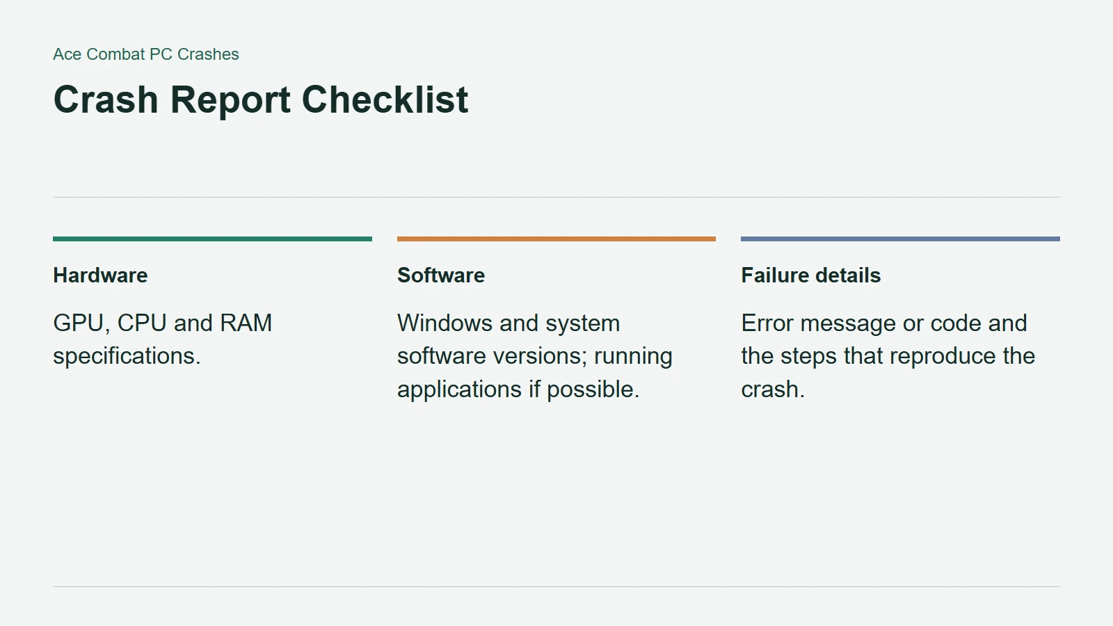 Crash Report Checklist