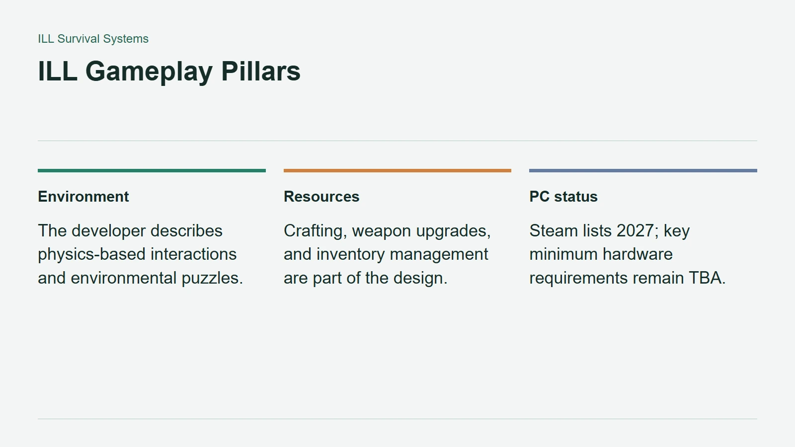 ILL Gameplay Pillars
