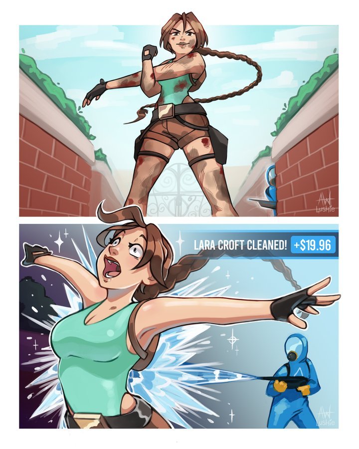 Lara Croft Powerwash