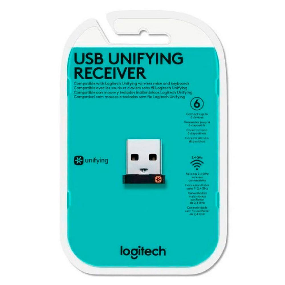 RECEPTOR USB UNIFYING Logitech Para Mouse, Teclados y Combos, Soporta Hasta 6 Dispositivos Garantía 1Año-NEGRO - Componentes