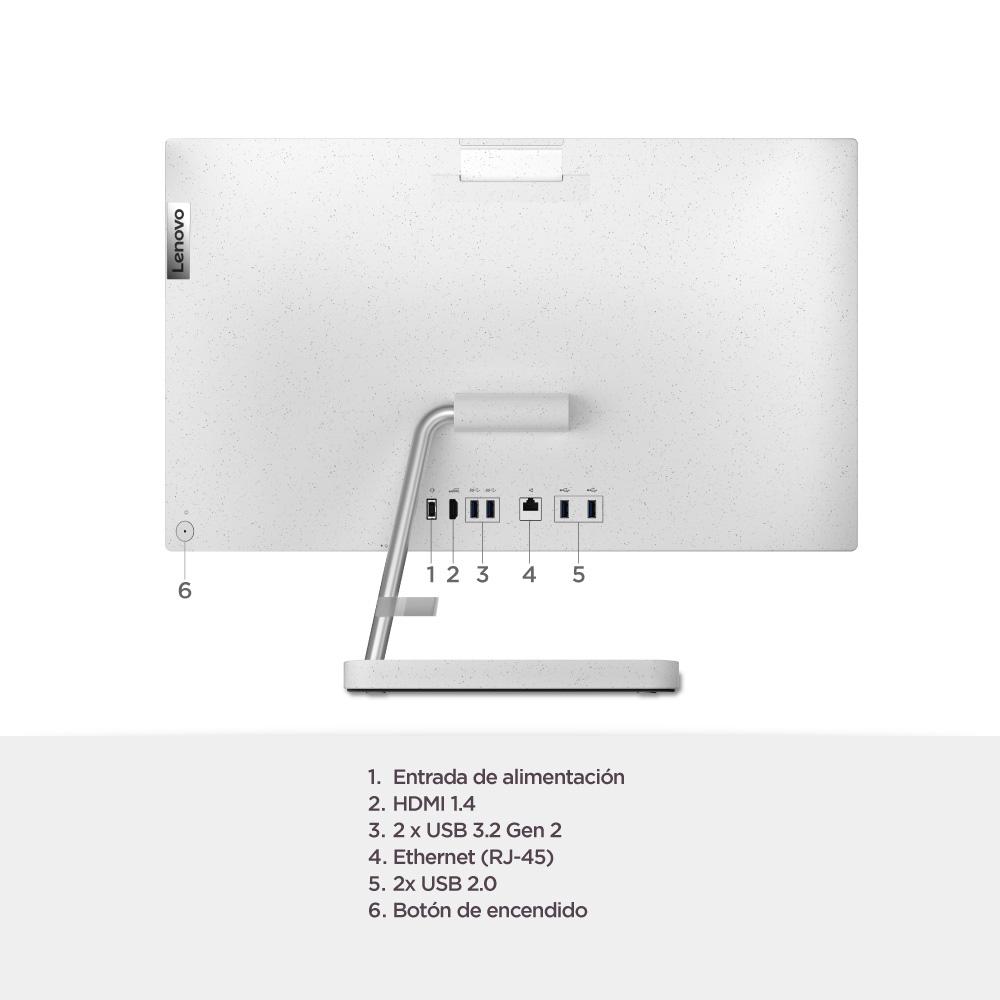 Todo en uno Lenovo IC 3 24IAP7 Intel core i5 12450H 23,8" Pulgadas FHD Memoria 8GB Estado Solido 512GB Linux Blanco - Componentes - Imagen 3