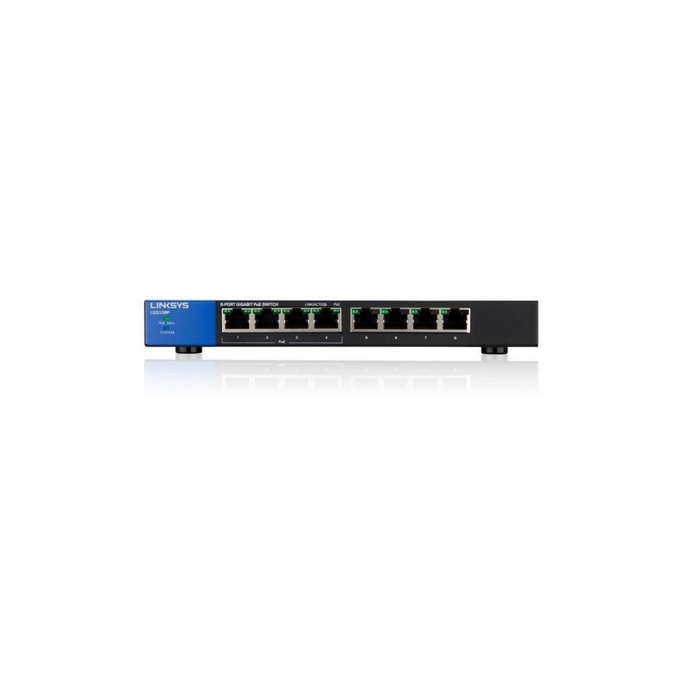 Switch Linksys LGS108P, 8 Puertos Ethernet gigabit de auto detección,Compatibilidad Power Over Ethernet (PoE+) 4 puertos PoE+, 4 puertos No Poe, Presupuesto 50 W, Conexión con cable de hasta 1,000 Mbps,,Conexión Plug-and-play sencilla. - Componentes - Imagen 2 Switch Linksys LGS108P, 8 Puertos Ethernet gigabit de auto detección,Compatibilidad Power Over Ethernet (PoE+) 4 puertos PoE+, 4 puertos No Poe, Presupuesto 50 W, Conexión con cable de hasta 1,000 Mbps,,Conexión Plug-and-play sencilla. - Componentes - Imagen 2