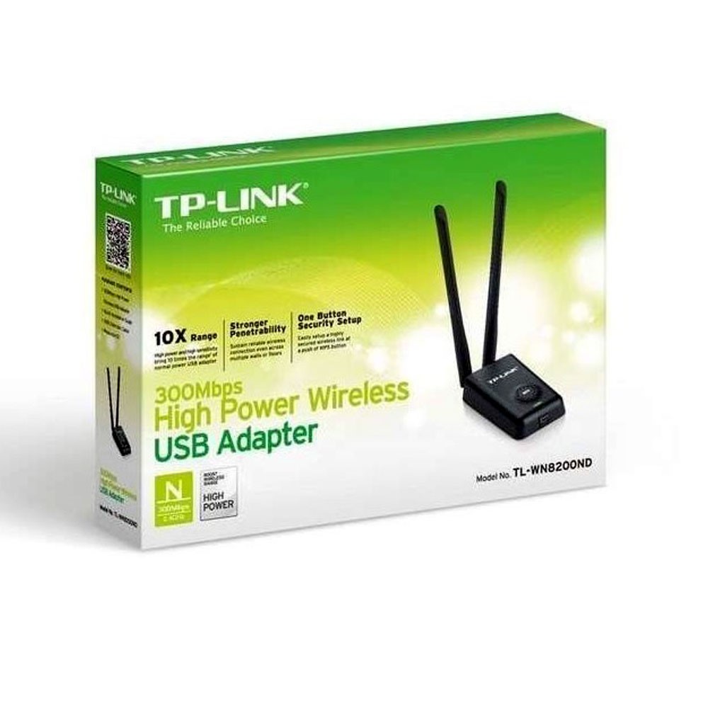 Adaptador de Red TPLINK USB de Alta Potencia 300Mbps, 2.4 GHz, 2 Antenas externas - Componentes