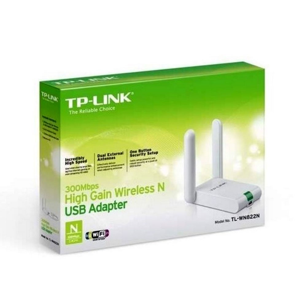 Adaptador de Red TPLINK N de Alta Ganancia USB 300Mbps, 2.4 GHz, 2 Antenas externas - Componentes