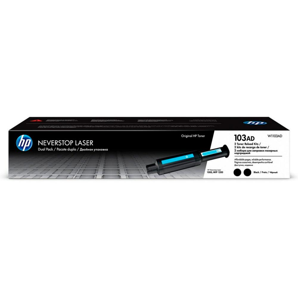 KIT HP REGARGA DE TONER NEGRO NEVERSTOP LASER 1000, 1200  2.500 PAG X 2 UNIDADES - Componentes
