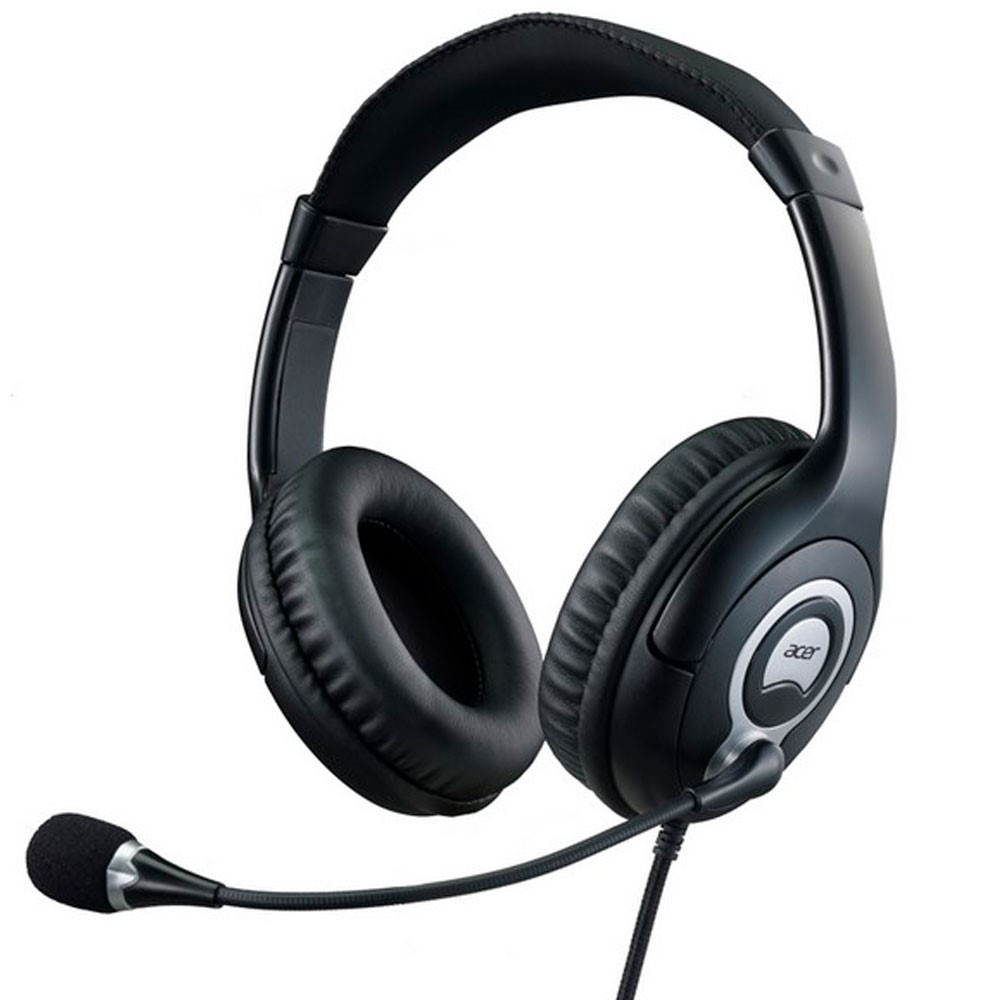 Diadema Acer con cable y microfono, flexibles y ligeros, omnidireccional, Negros - Periféricos