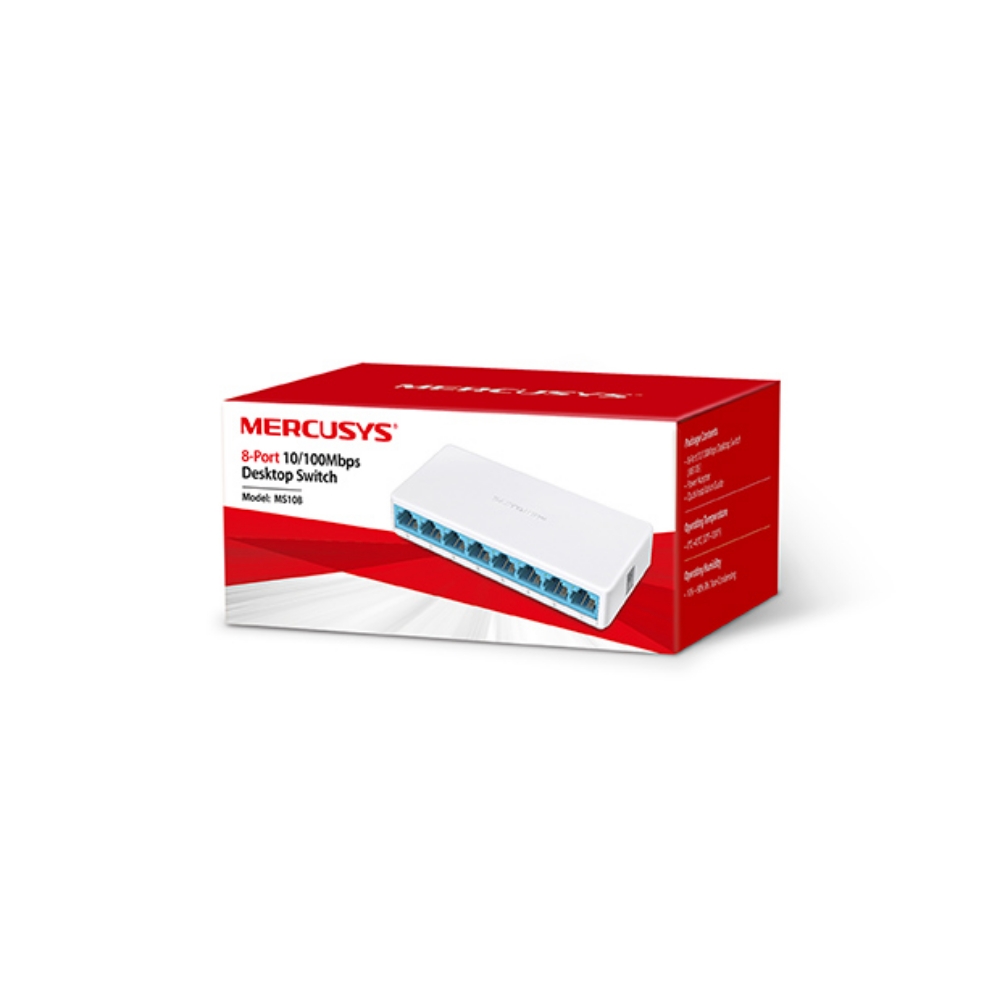 Switch Mercusys de escritorio NO adminstrable  de 8 puertos 10 / 100Mbps - Componentes - Imagen 2