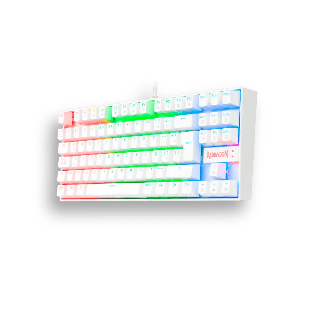 Teclado Redragon Kumara K552W-RGB-SP Blanco Swth Rojo - Teclados Gamer - Imagen 2
