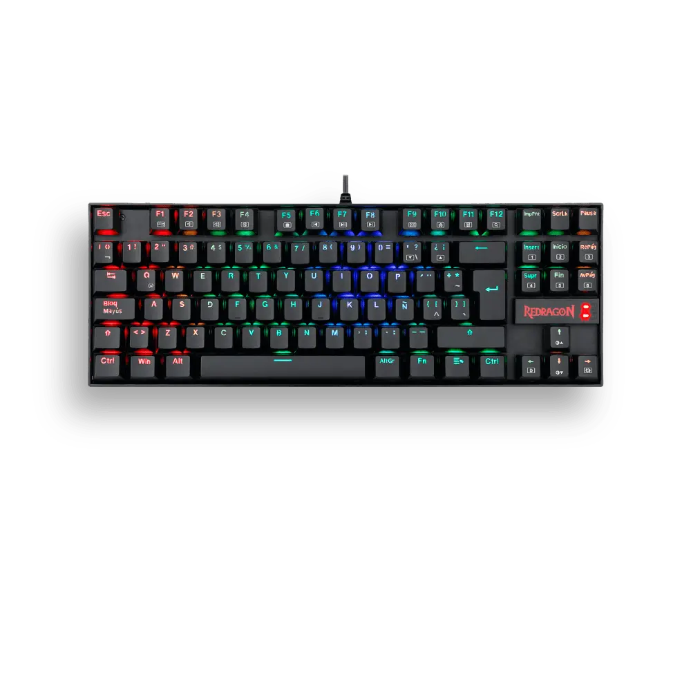 Teclado Redragon Kumara Negro K552 RGB Swt Blue - Teclados Gamer