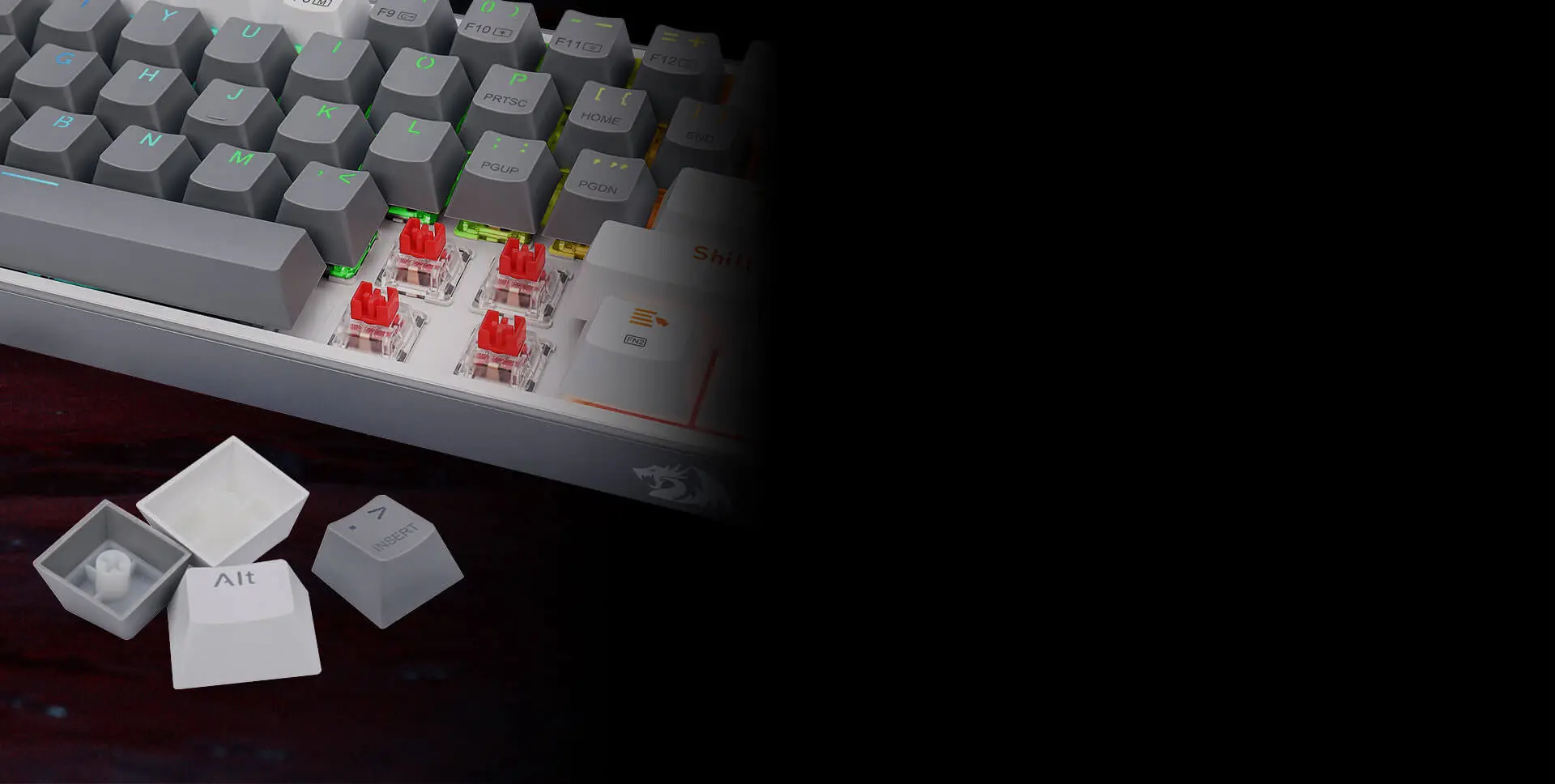 Teclado Redragon Fizz Pro Gris-blanco K616 RGB SW Red - Teclados Gamer - Imagen 3