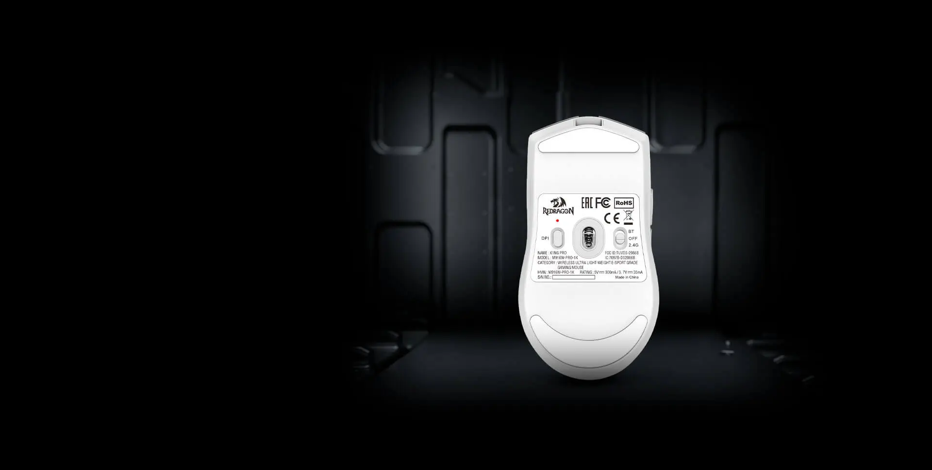 Mouse Mouse Inalabrico Redragon K1NG Pro 1K Blanco - Mouse Gamer - Imagen 2