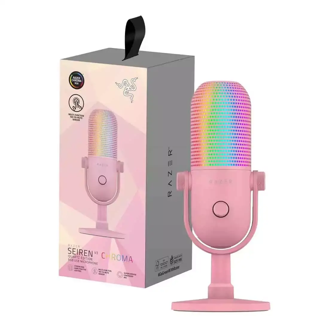 Microfono Razer Seiren V3 Chroma USB Rosado - Streaming y Creacion