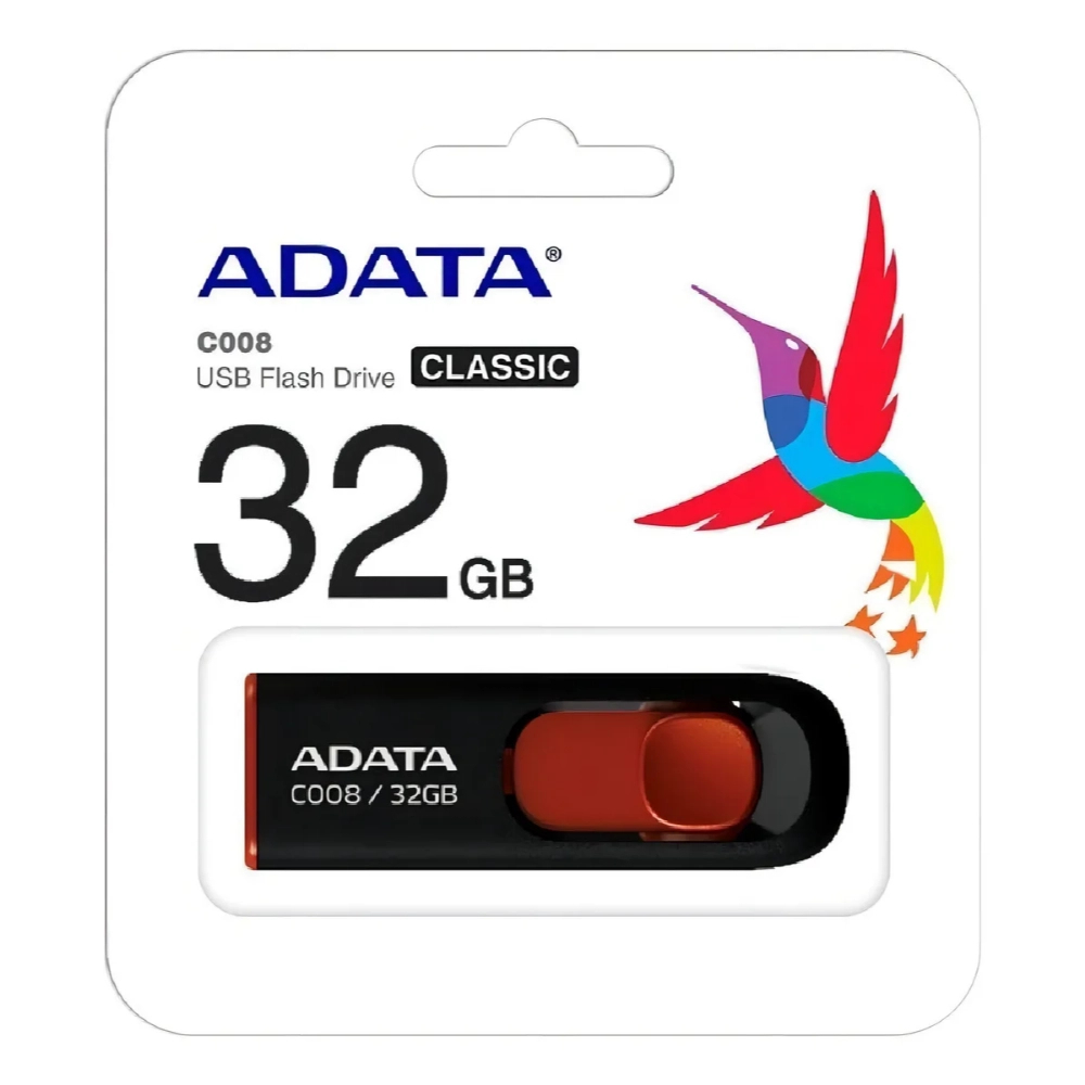 Memoria USB ADATA 2.0 C008 Retráctil 32GB COLOR Negra - Componentes