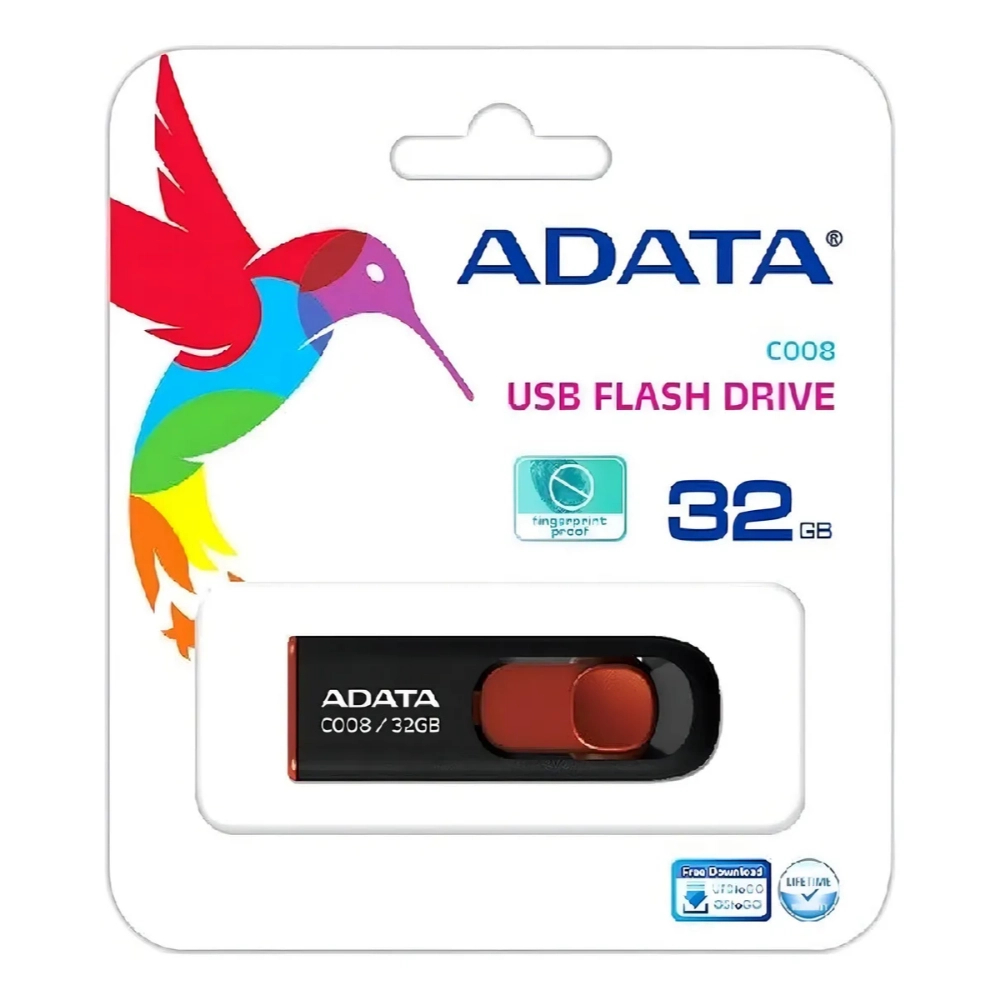 Memoria USB ADATA 2.0 C008 Retráctil 32GB COLOR Negra - Componentes - Imagen 3
