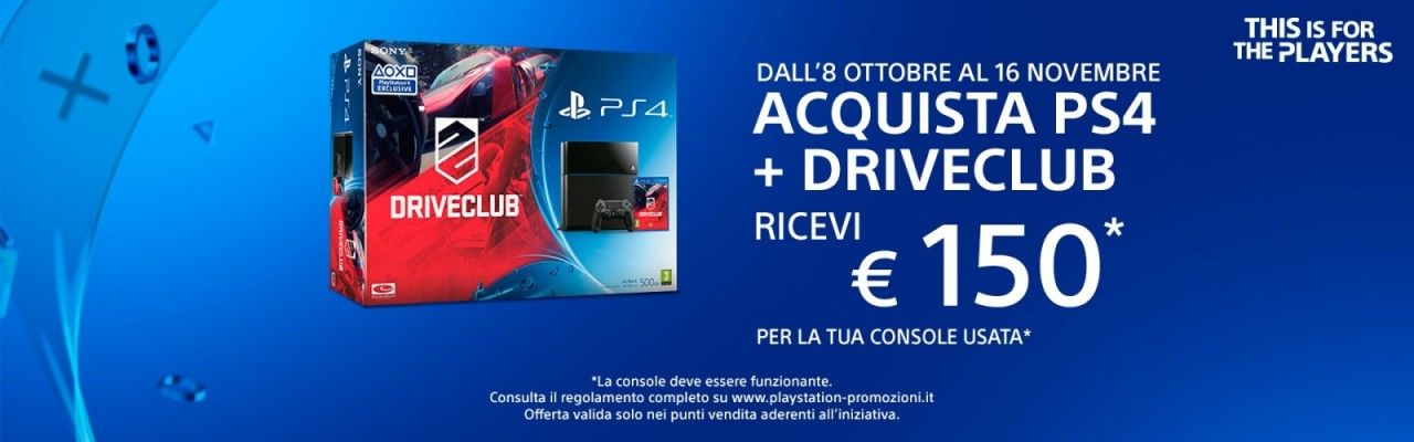 Promozione Sony per PS4 + Driveclub