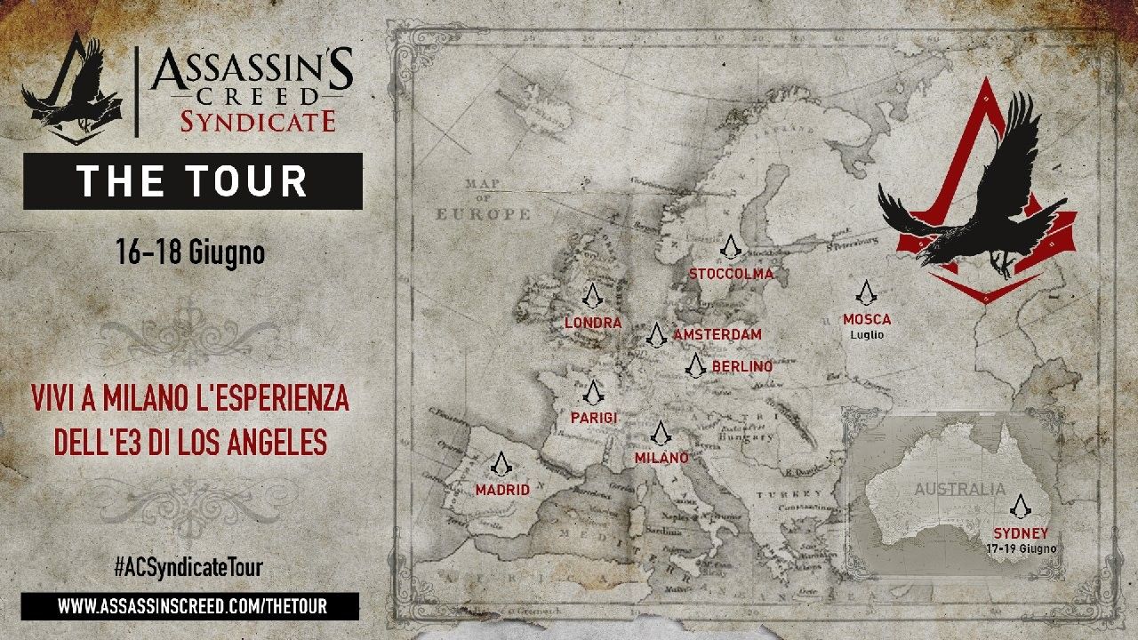 Assassin's Creed Syndicate in tour Europeo a Giugno