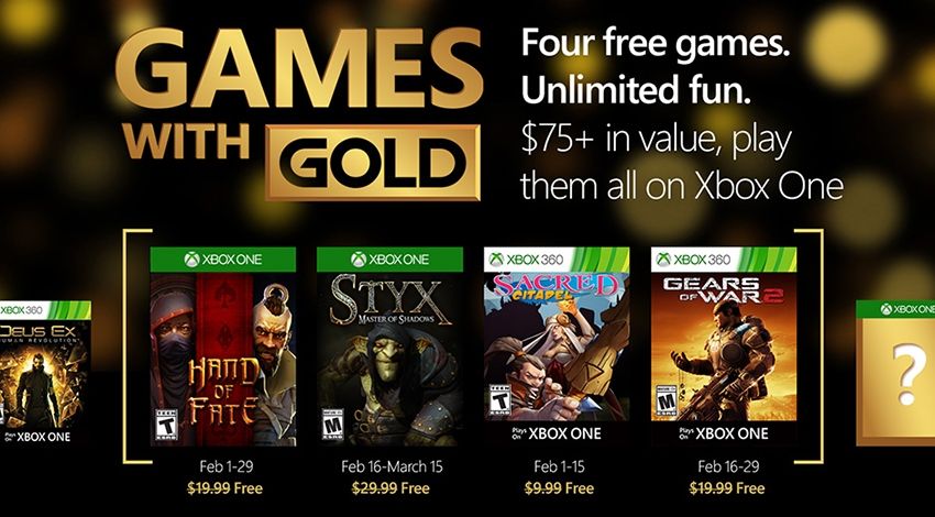 Annunciati i Games With Gold di febbraio