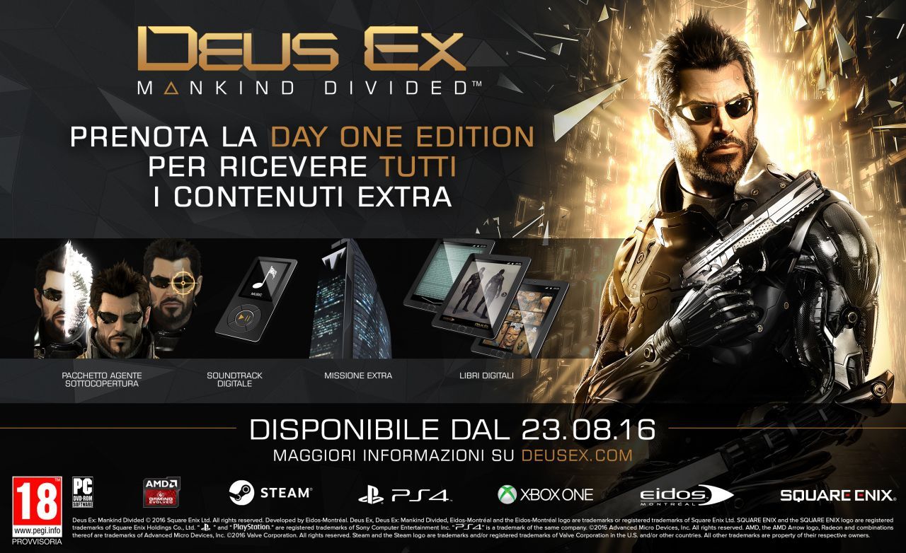 Nuovo trailer e edizioni speciali per Deus Ex: Mankind Divided