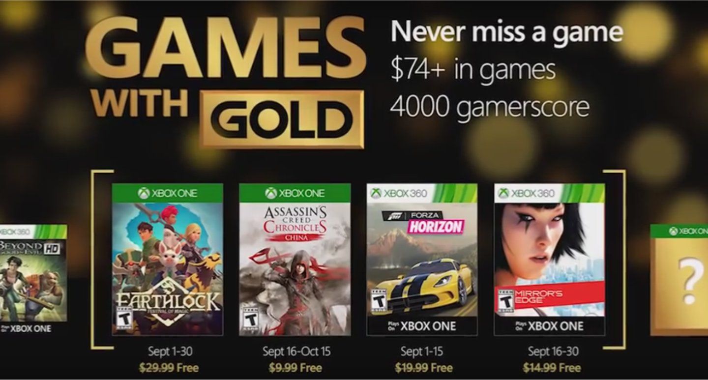 Annunciati i Games With Gold di Settembre