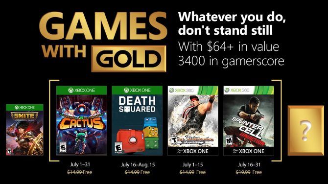 Ecco l'offerta di Luglio dei Games With Gold