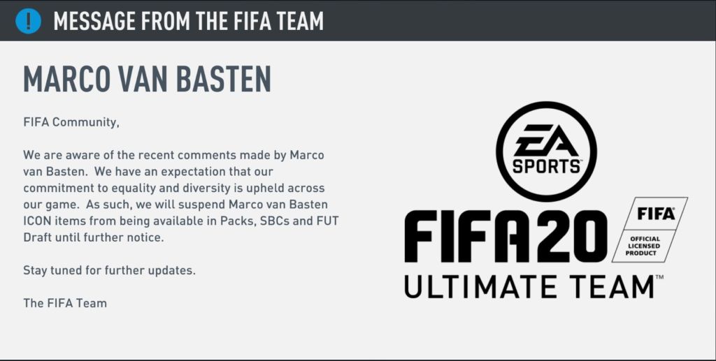 Van Basten epurato (anche) da Fifa 20