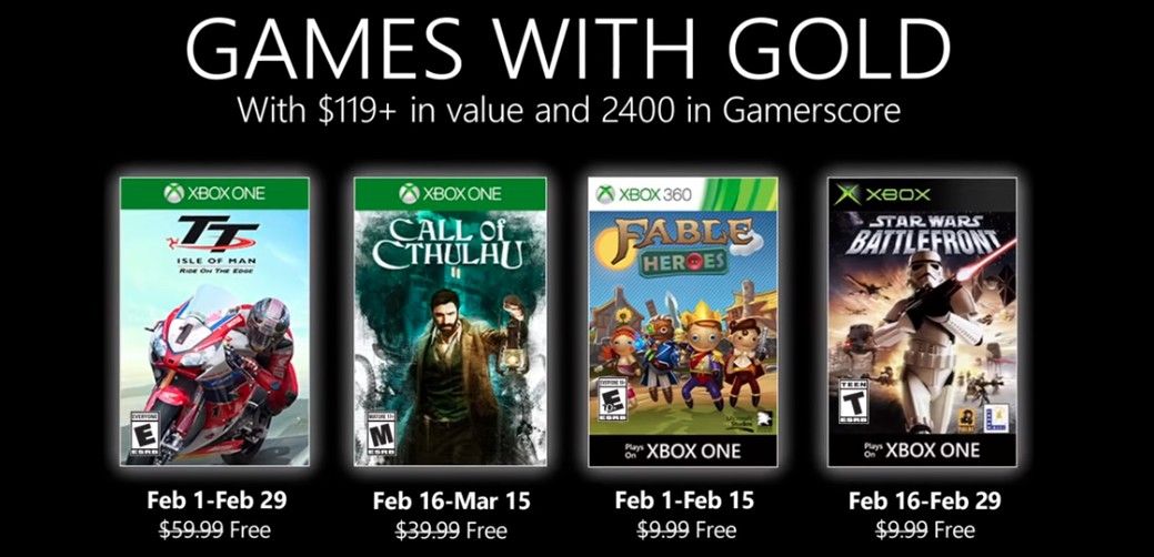 Games With Gold di Febbraio: ecco quali sono