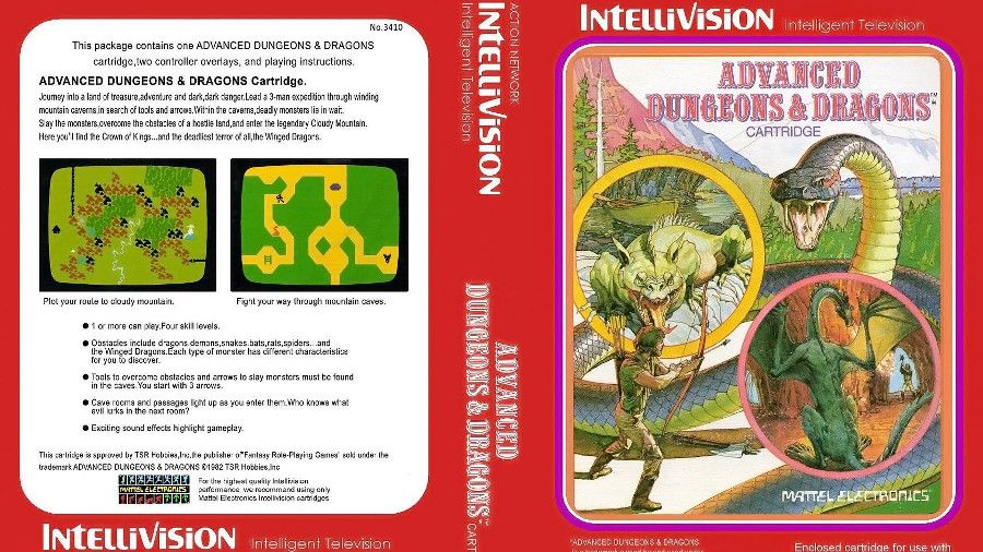Il Packaging di Advanced Dungeons & Dragons "Cloudy Mountain" per Mattel Intellivision