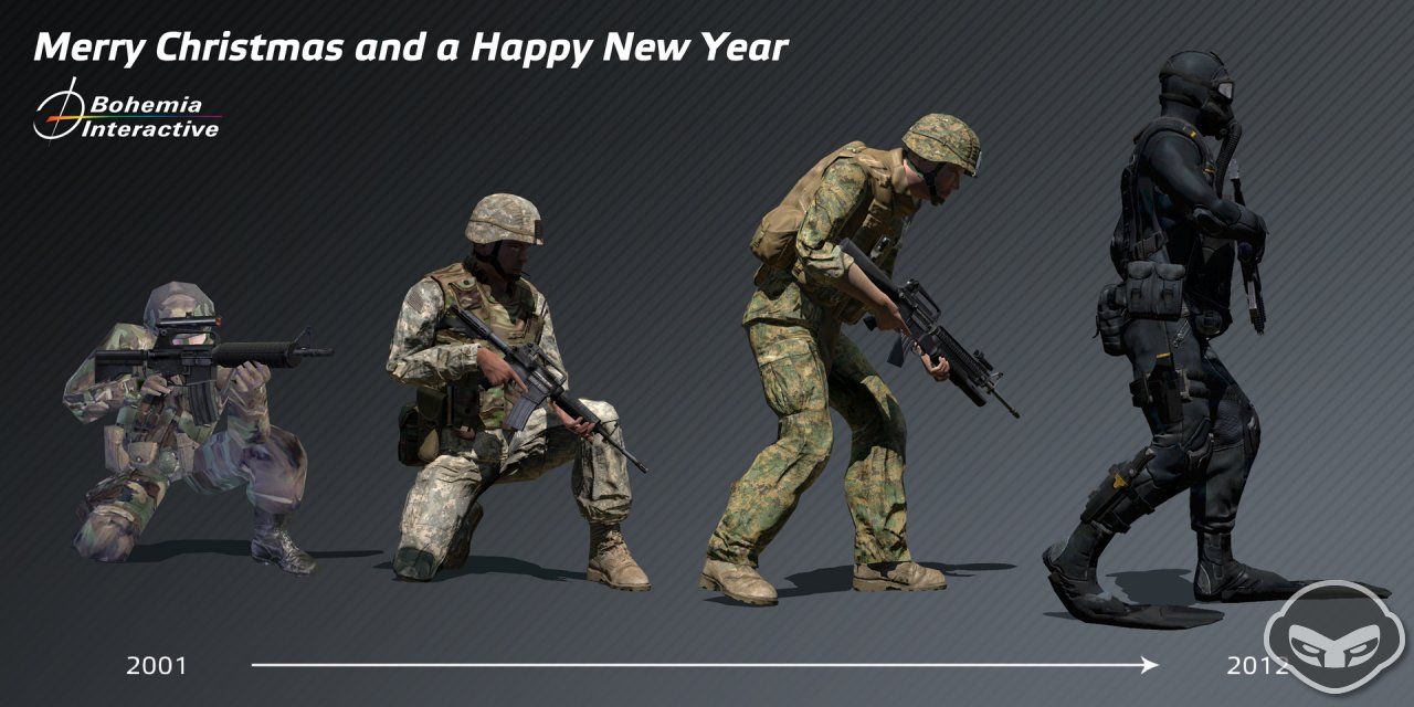 In questa divertente XMas card, l'evoluzione delle posture dei soldati di ArmA!