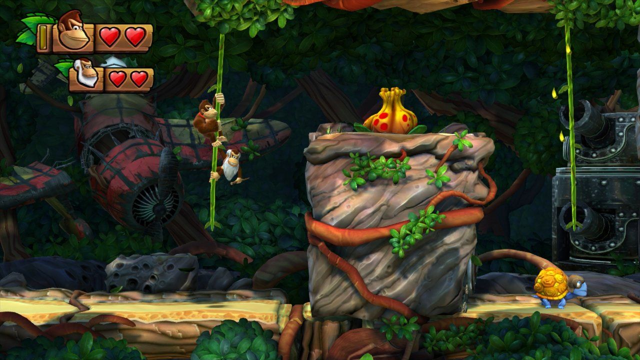 Le liane non possono mancare nella giungla di Donkey Kong.