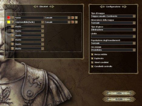Da questo menu potrete configurare uno scenario come vorrete.