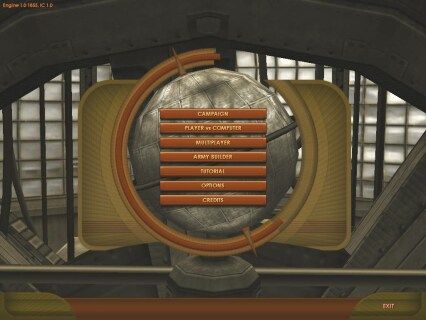 Menù di gioco, comprensivo di Army Builder ed esaustivo Tutorial
