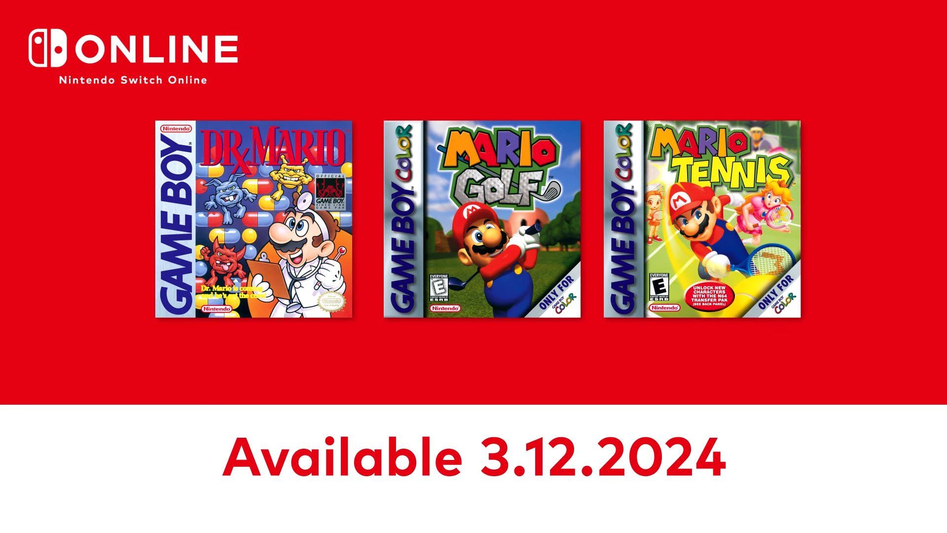 Dr. Mario, Mario Tennis e Mario Golf arrivano su Nintendo Switch, il trailer