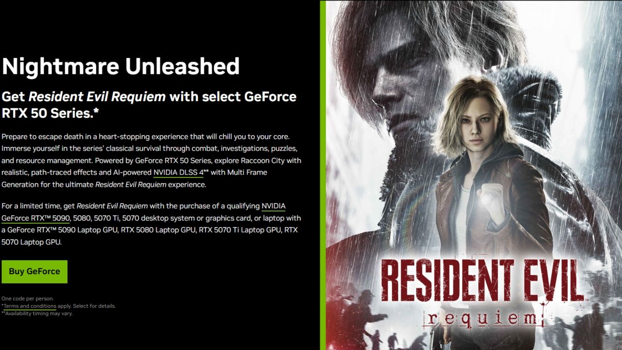 Resident Evil Requiem in bundle con RTX 50