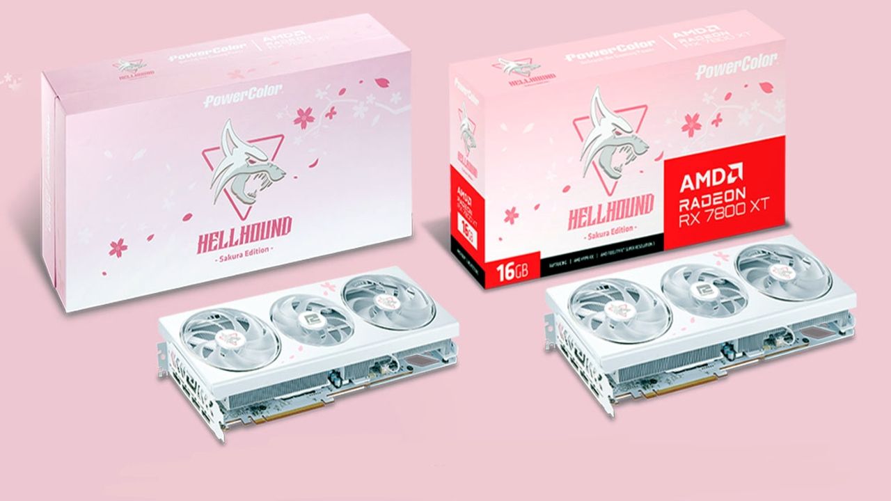 PowerColor- Schede grafiche Hellhound RX 7800 XT Sakura Edition