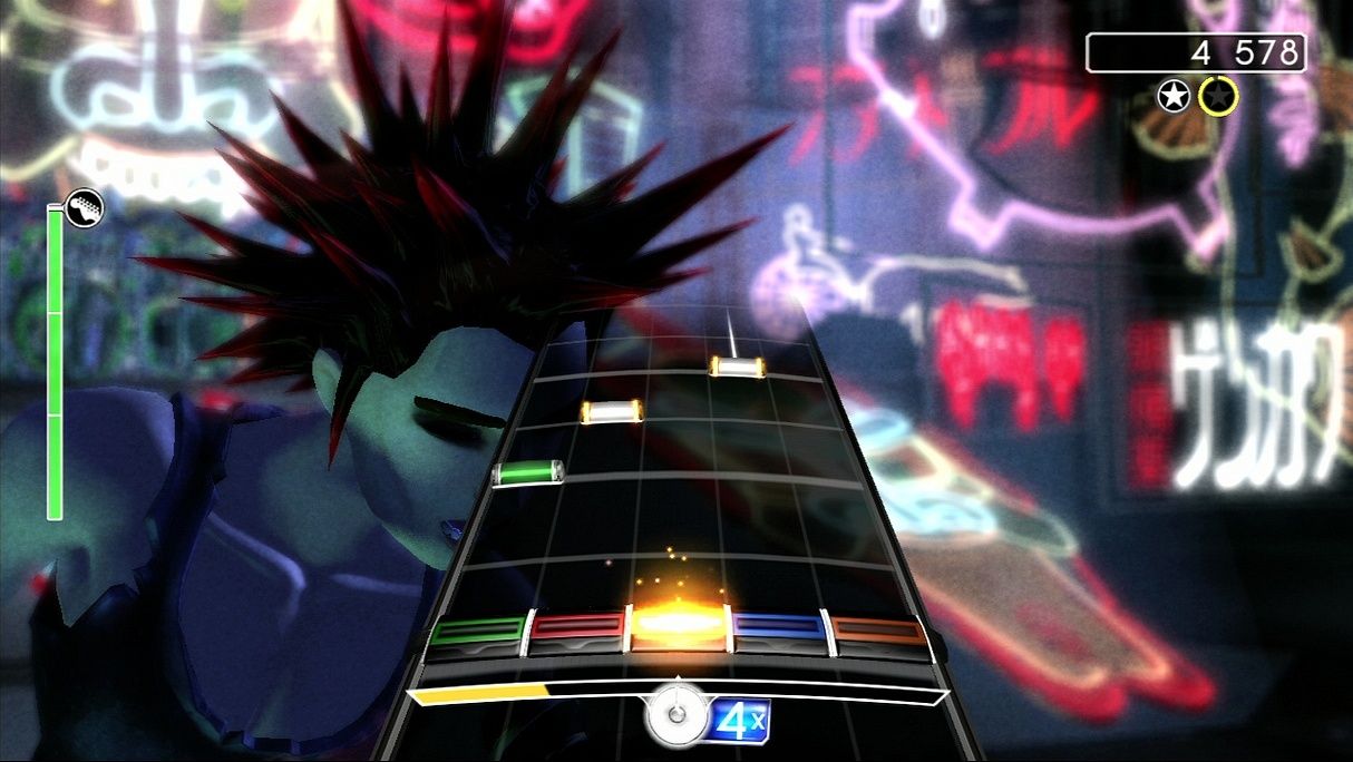 L'interfaccia dello "spartito" é quella classica, già vista su Guitar Hero