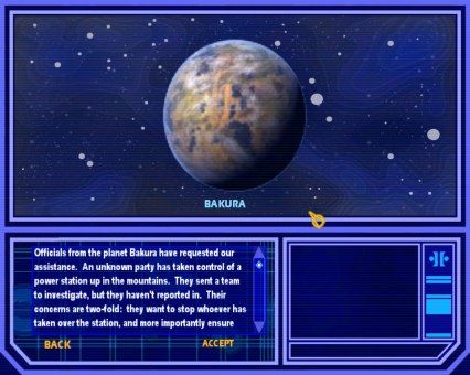 Il briefing della missione su Bakura.