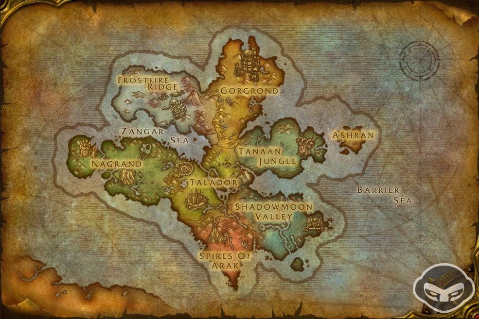 La mappa di Draenor nella sua interezza..!